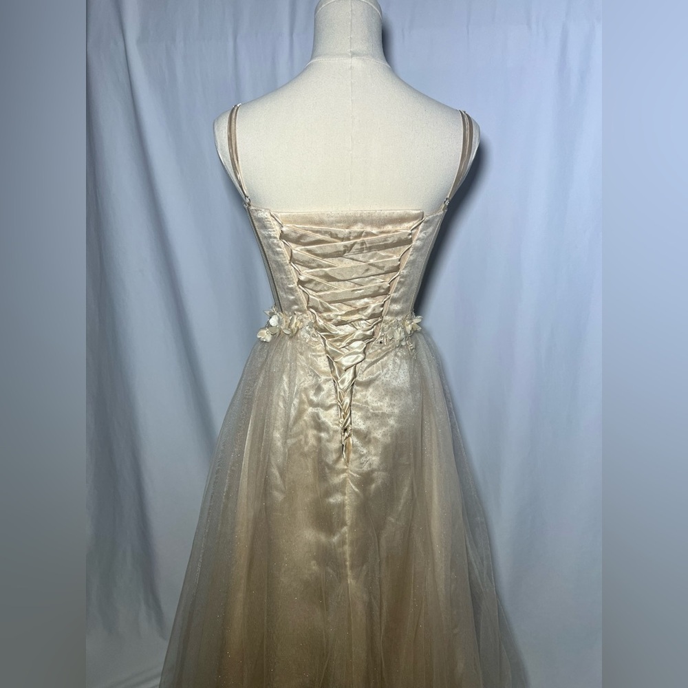 Lavetir Champagne 3D Floral Corset Top Dress | S NWT - Picture 13 of 16